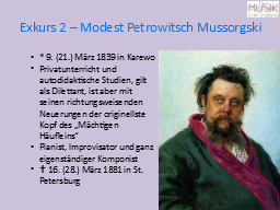 Exkurs 2 – Modest Petrowitsch Mussorgski