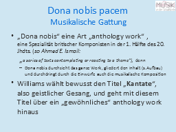 Dona nobis pacem
Musikalische Gattung