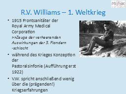 R.V. Williams – 1. Weltkrieg